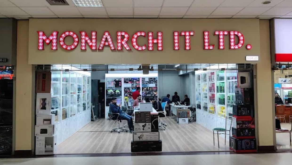 The Monarch IT Ltd shopfront at BCS Computer City, IDB Bhaban, Agargaon