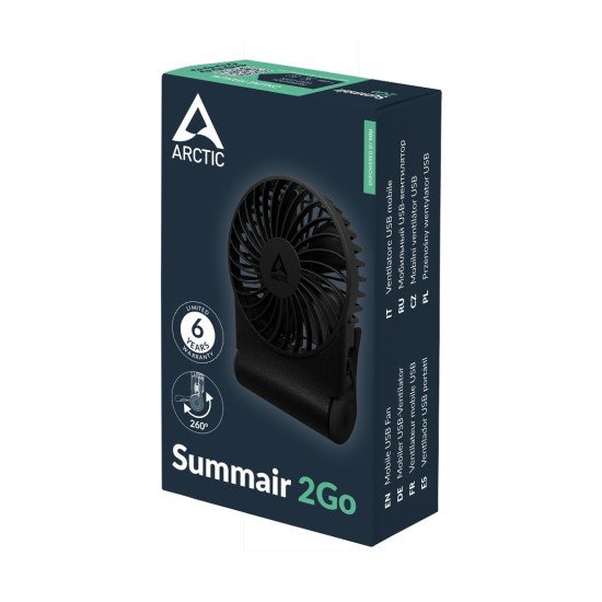 Arctic Summair 2Go Powerful mini Fan with Extra-Long Battery Life
