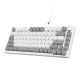 AJAZZ AK820 75% Gasket-Mounted White Backlit Wired Mechanical Keyboard, Gray White
