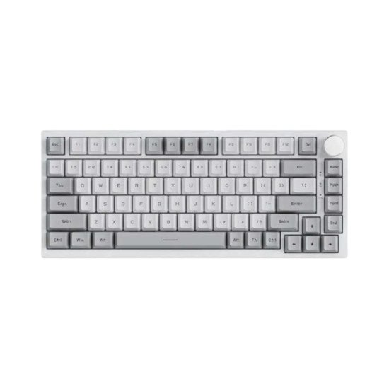 AJAZZ AK820 75% Gasket-Mounted White Backlit Wired Mechanical Keyboard, Gray White