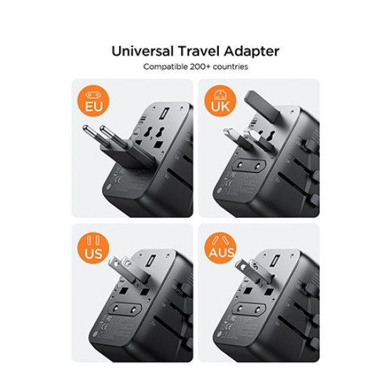 JOYROOM JR-TCW01 17W Universal Travel Adapter (Black)