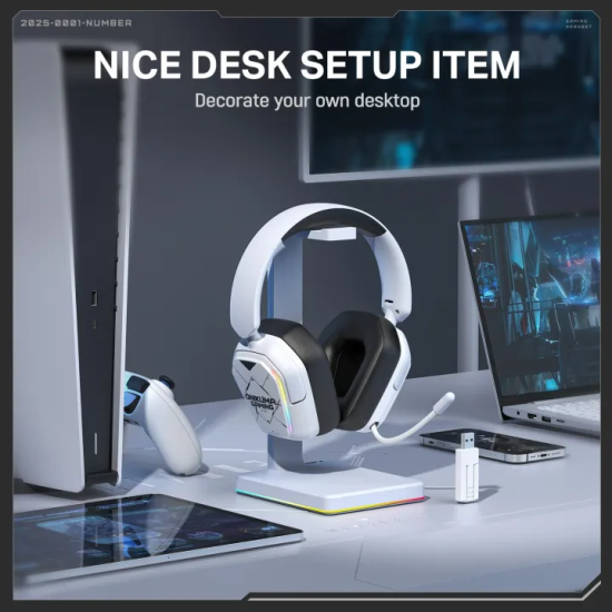 ONIKUMA GT883 4-MODE Long Battery Wireless Headphones (Black White)