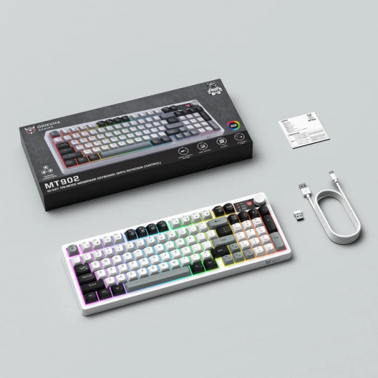 Onikuma MT902 Tri-Mode RGB Keyboard with Rotation Control