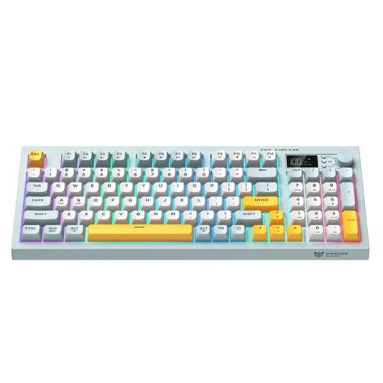 ONIKUMA G80 94 Keys Tri-Mode Wireless Membrane Keyboard with LCD Screen & Multifunction Knob
