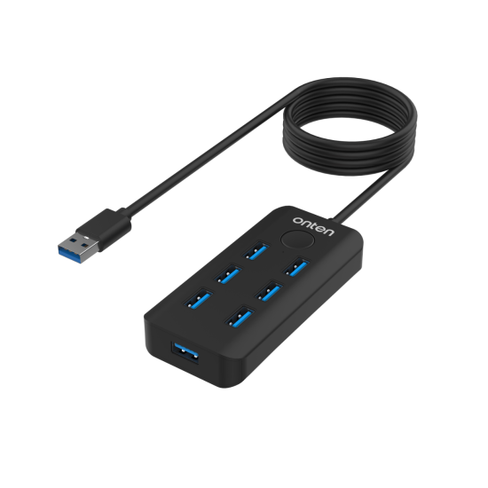 Onten OTN-8120 USB 3.2 Gen 1 7-Port Hub with One-Click Lock Screen Button