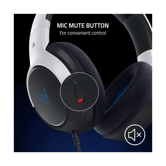 Razer Kaira X - Licensed PlayStation 5 Wired Black & White Gaming Headphone