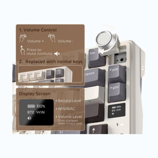 RK ROYAL KLUDGE L98 Left-Handed 95% Tri-Mode BT/2.4G/USB-C Mechanical Gaming Keyboard