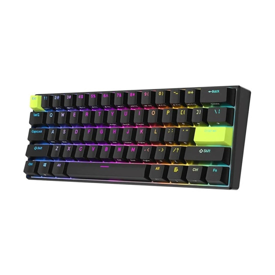 Royal Kludge RK C61 Wired RGB Hot Swap (Magnetic Mint Switch) Black Green Mechanical Gaming Keyboard