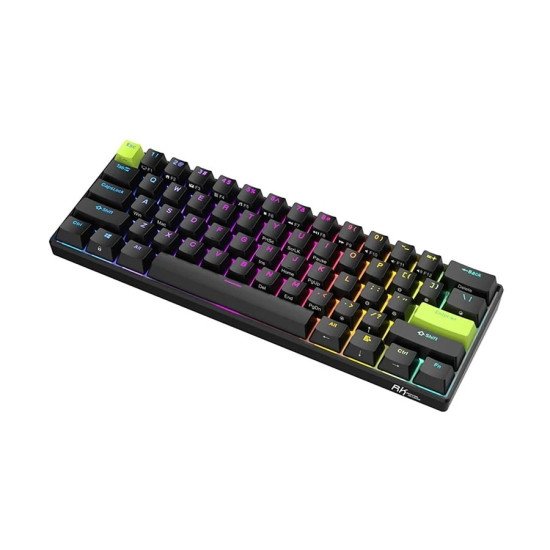 Royal Kludge RK C61 Wired RGB Hot Swap (Magnetic Mint Switch) Black Green Mechanical Gaming Keyboard