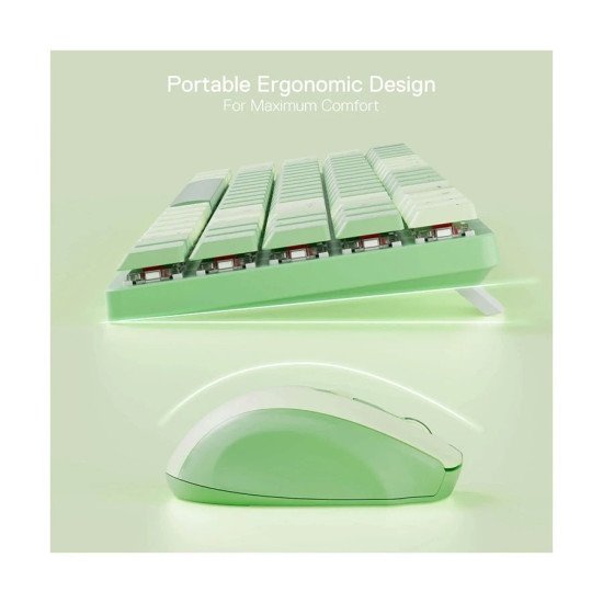 Redragon BS8772 Wireless Herb Green Mechanical Gaming Keyboard & Mouse Combo