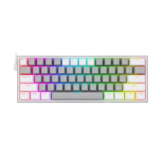 Redragon K617 FIZZ RGB (Red Switch) Gray-White gaming Keyboard