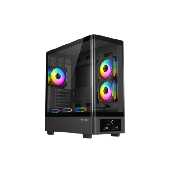 T-WOLF Spector ATX Curved ARGB Gaming Casing with Display T-WOLF Spector ATX Curved ARGB Gaming Casing with Display