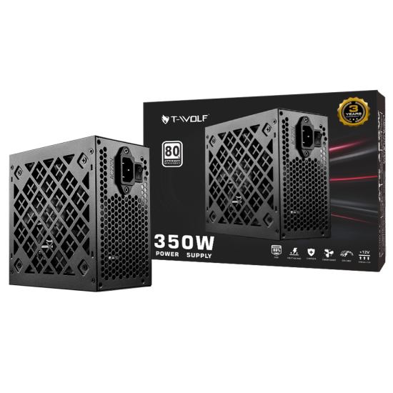 T-wolf ATX 350W Power Supply with power cable