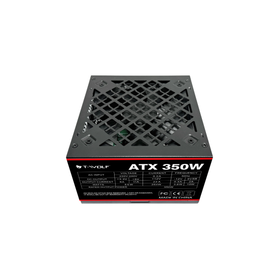 T-wolf ATX 350W Power Supply with power cable