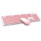 T-Wolf TF770 Wireless Keyboard Mouse Combo- Pink