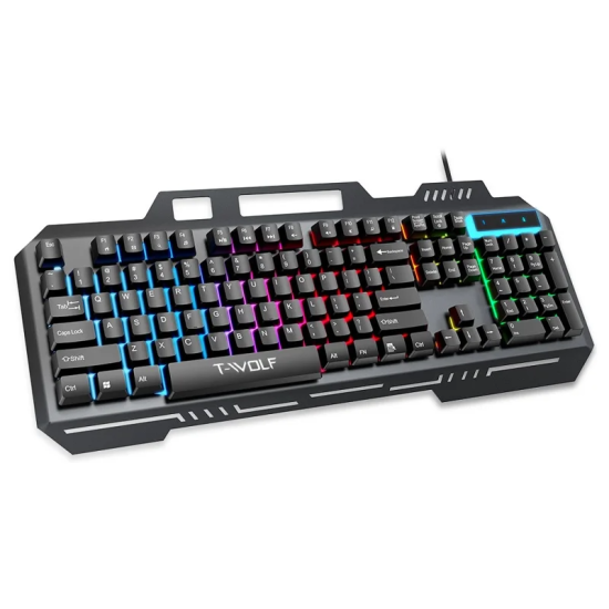 T-WOLF T16 Backlit Wired 104-Key Gaming Keyboard