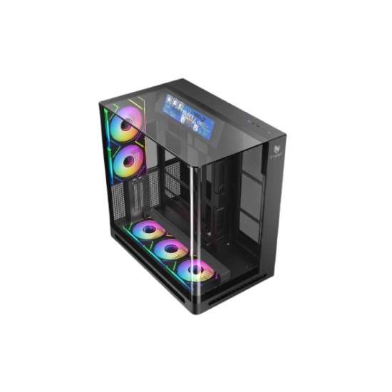 T-WOLF AKUMA Gaming ATX Curved ARGB VGA Casing with LCD Display T-WOLF AKUMA Gaming ATX Curved ARGB VGA Casing with LCD Display
