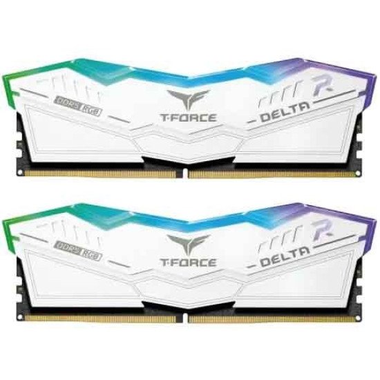 TEAM T-FORCE DELTA RGB 16GB 8000MHz DDR5 Gaming RAM White