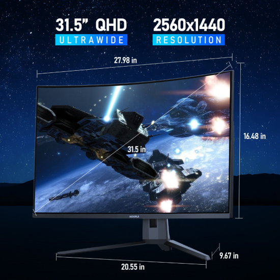 KOORUI G3221SC 32-Inch QHD 2K Wide Display High Gaming Monitor